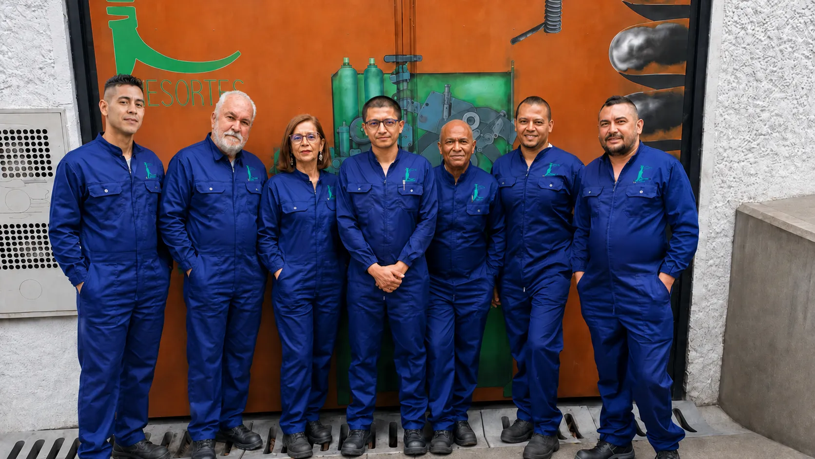 Equipo de JC Resortes trabajando en fabricación de resortes industriales